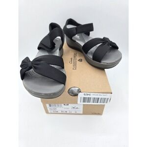 Clark's Cloudsteppers Arla Shore Women's Sz 6.5 M BLACK TEXTILE - Used - VG